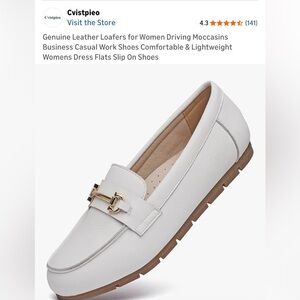 Cvistpieo Leather Loafers with Gold Accent